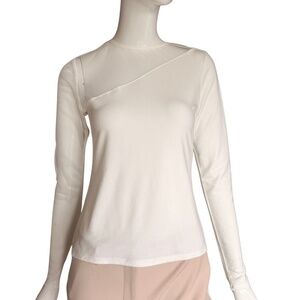 Marcella NYC Milo Ivory Mesh Jersey Top Size M
